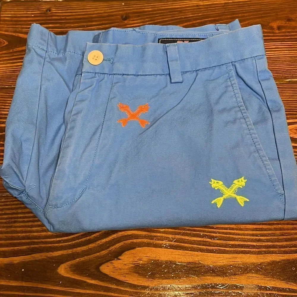 Vineyard Vines Embroidered Fish Skeletons, Regatta Blue Size 32